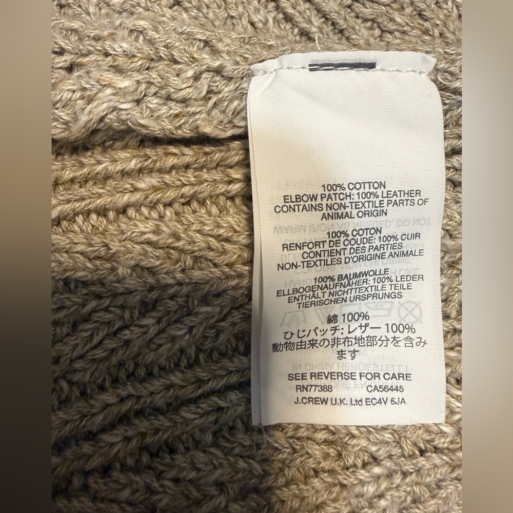 J Crew Mens Ecru Cable Knit Cotton Sweater - Picture 10 of 10